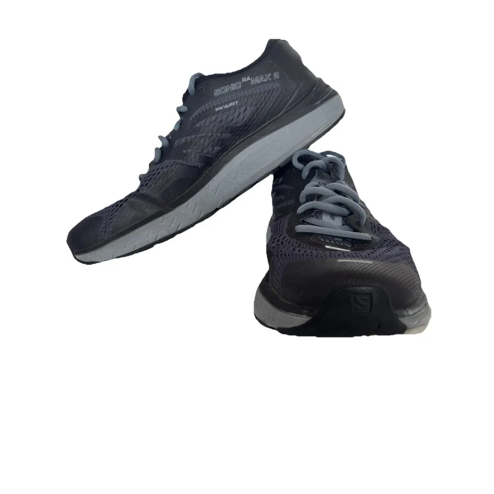 Salomon Sonic Ra Max 2 Running Shoes Mens 9.5 Black Blue 407898 Low Top Lace Up